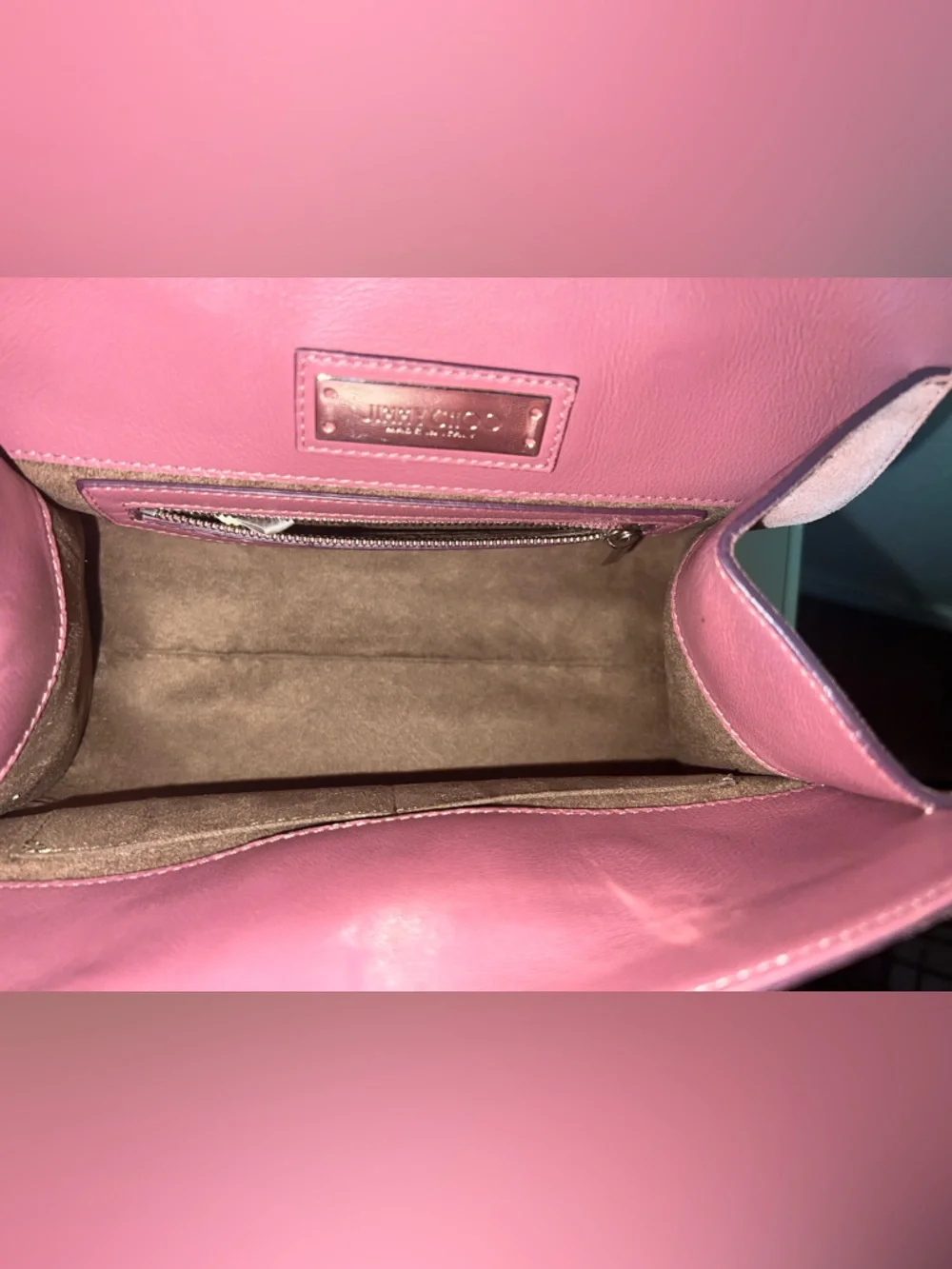Jimmy Choo Women’s Suede Handbag with Crossbody in Dusty Pink - Picture 3 of 10